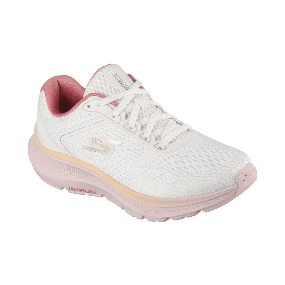 Skechers GO RUN Consistent 2.0 – Mile Marker – Natuurlijk / Pink (128607 NTPK)
