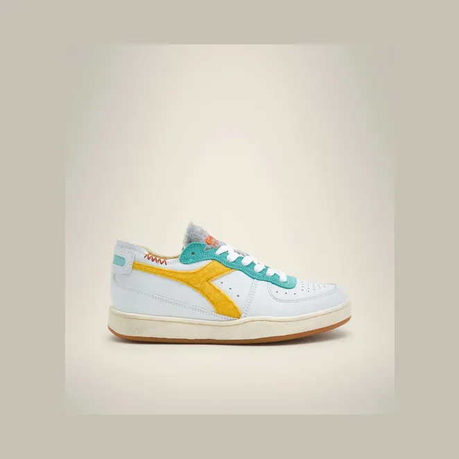 Diadora Mi Basket Row Cut Tennis White / Yellow Tuorlo (201178541C9158)