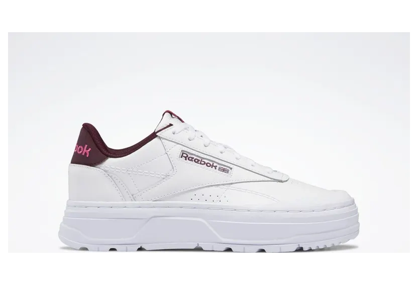 Reebok Club C Double GEO Cloud White / Pursuit Pink / Maroon (H67347)