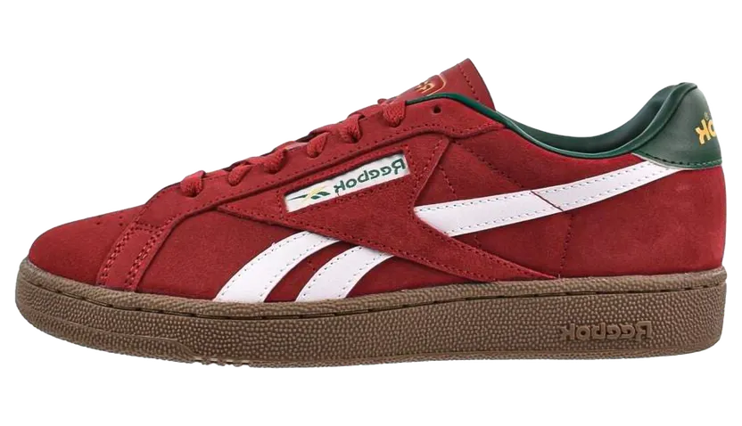 Reebok Club C Grounds “Flashred / Footwear White / Gum” (100244-996)
