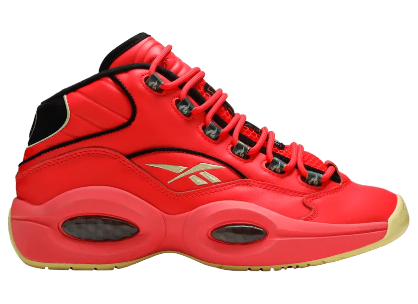 Reebok Hot Ones Question Mid Schuhe Neon Cherry / Black / Yellow Filament