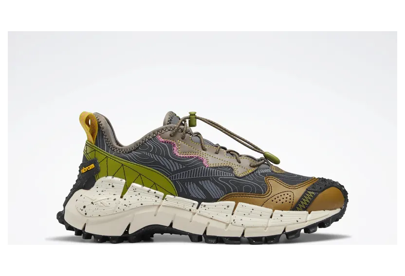 Reebok Zig Kinetica II Edge Pure Grey 8 / Wild Moss / Sulfur Green (GX0511)