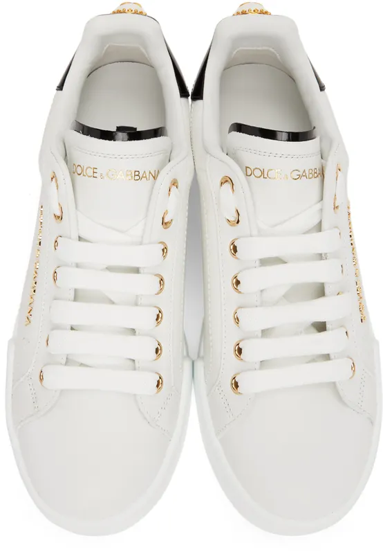 Dolce & Gabbana White & Black Portofino Low (CK1602 AH506)