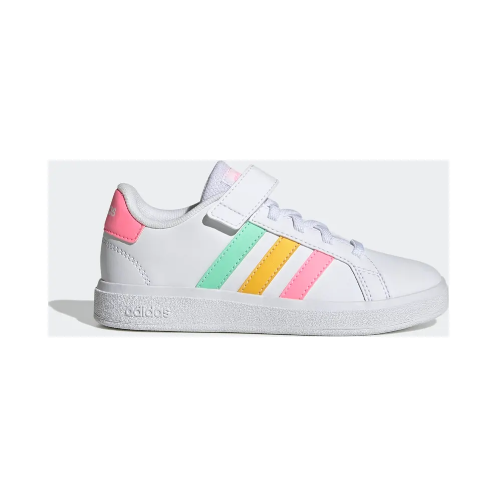Adidas Grand Court Elastic Lace and Top Strap Cloud White / Pulse Mint / Beam Pink (HP8913)