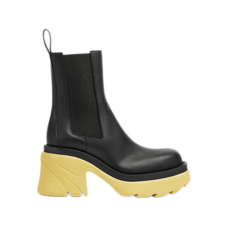 Bottega Veneta Flash Platform Ankle Boot Black Lemonade (667148VBS501482)