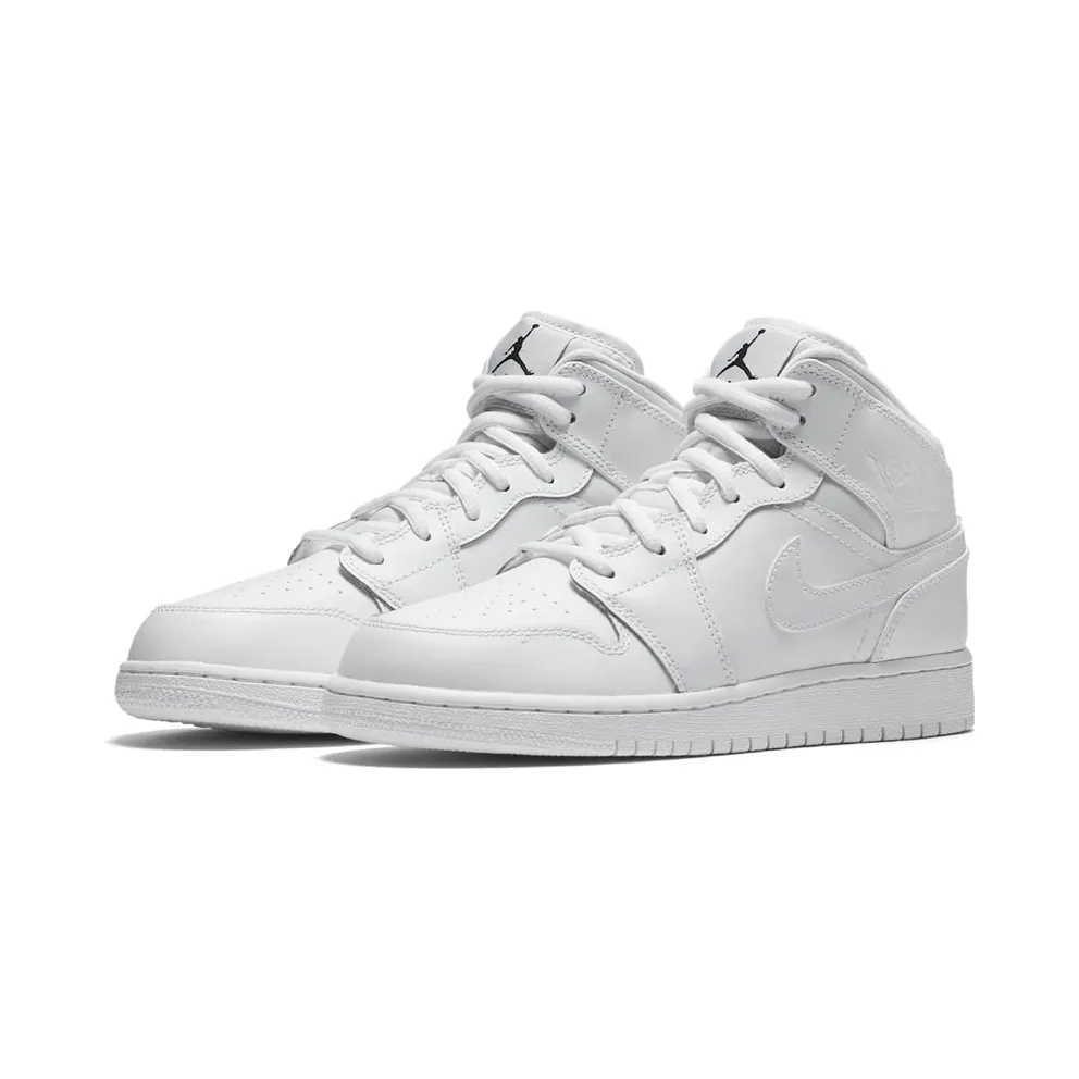 Jordan 1 Retro Mid White 2017 (GS) White/Black-White (554725-110)