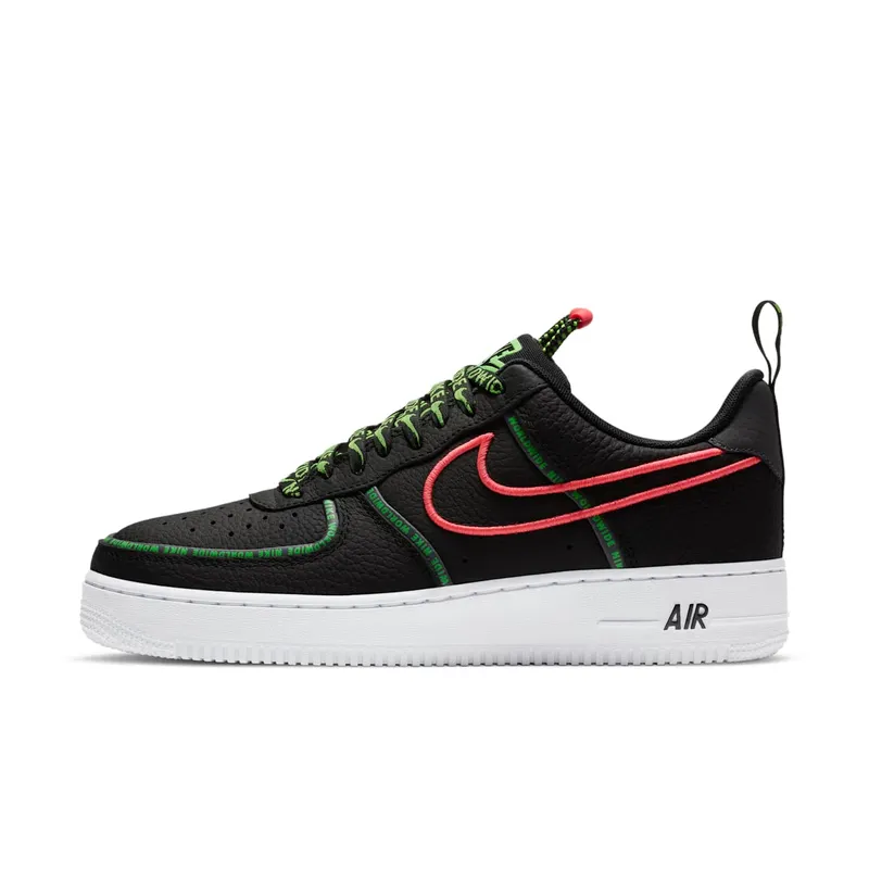 Nike Air Force 1 ’07 Worldwide Black/Flash Crimson/Green Strike (CK7213-001)