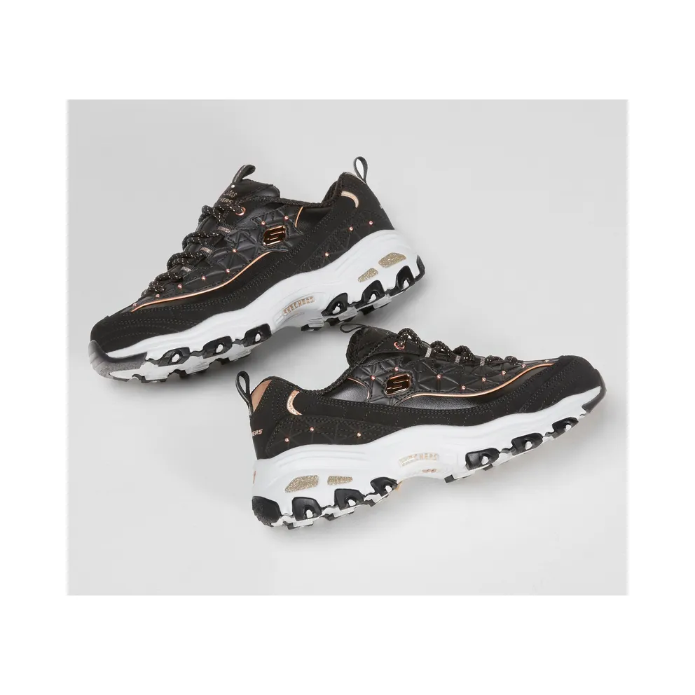 Skechers D’Lites “Black / Pink Gold” (13087BKRG)