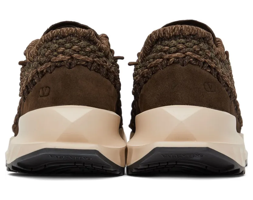 Valentino Garavani Brown Outdoor Crochet Sneakers (XY0S0F87XEG) (2)