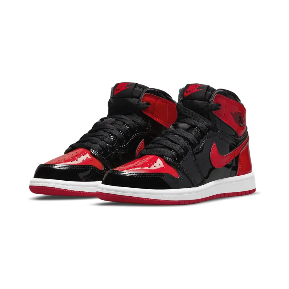Air Jordan 1 Retro High OG Patent Bred (PS) – “Black / White-varsity Red” (AQ2664-063)