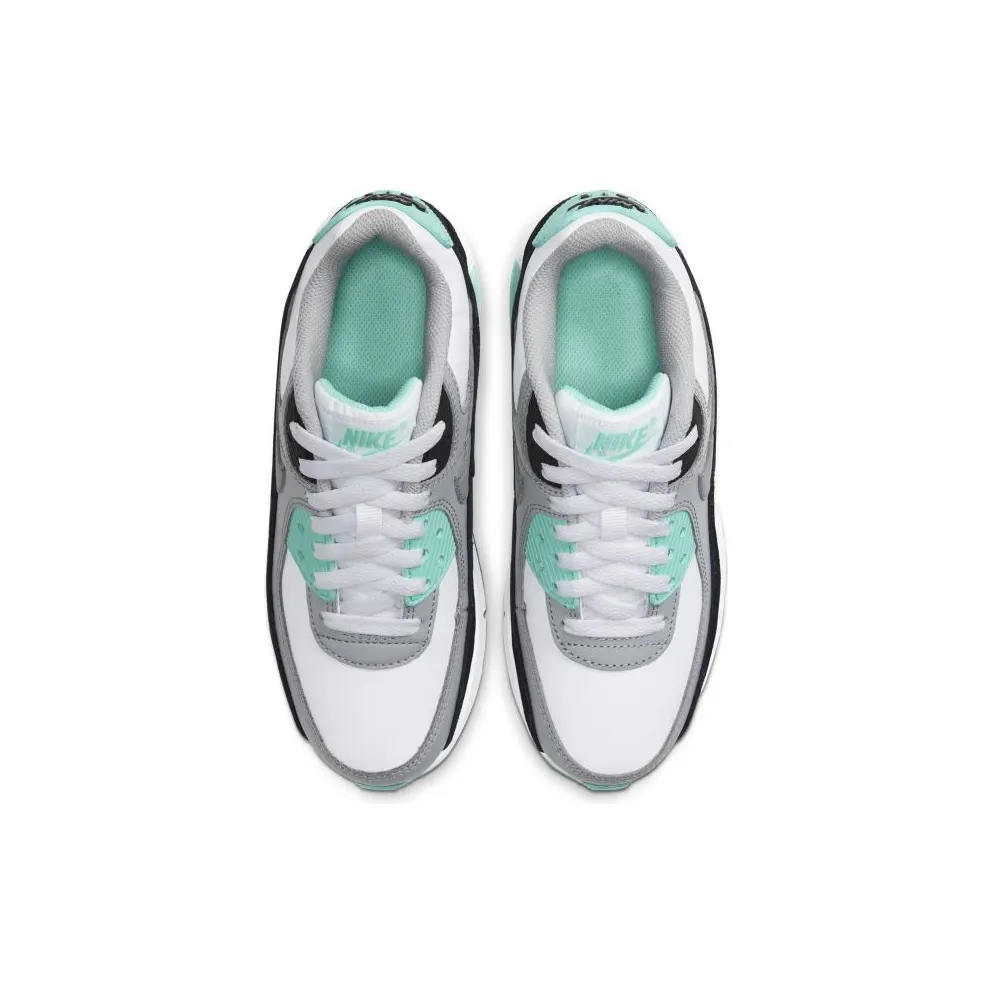 Nike Air Max 90 LTR Particle Grey Teal (GS) WHITE/PARTICLE GREY-LT SMOKE GREY (CD6864-102)