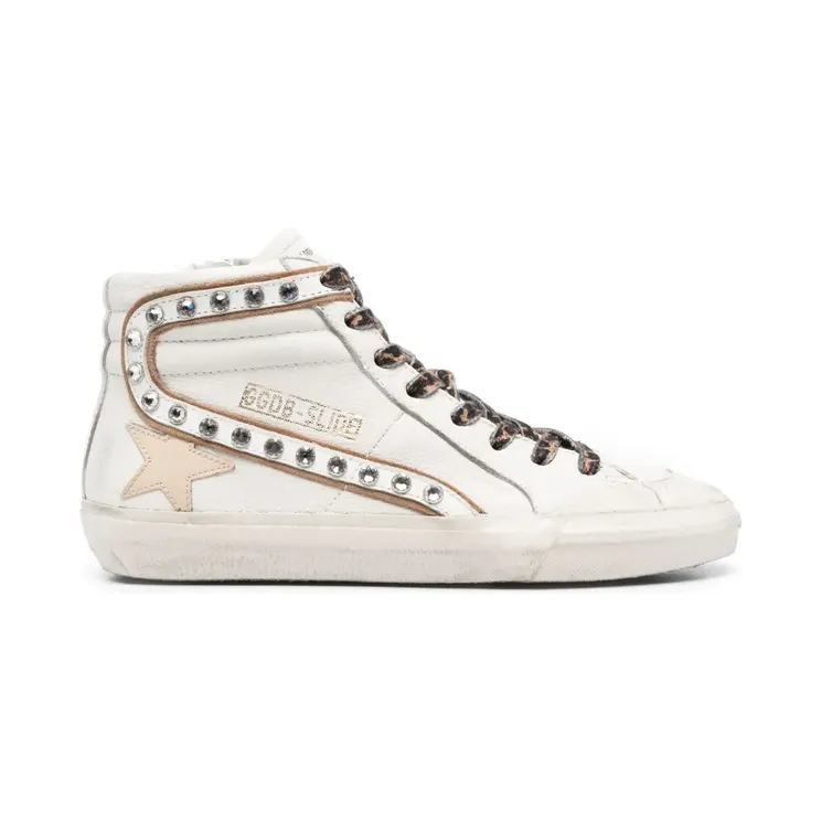 Golden Goose Slide verfraaid met kristallen “White” (GWF00211F00471111541)