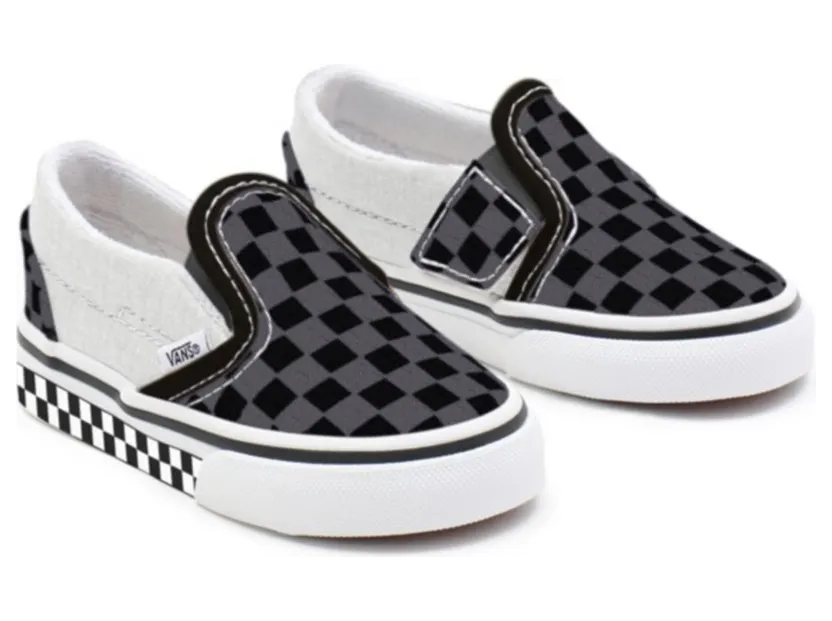 VANS Gepersonaliseerde Toddler Black Checkerboard Slip-on Zwart (VN0A3CST099)