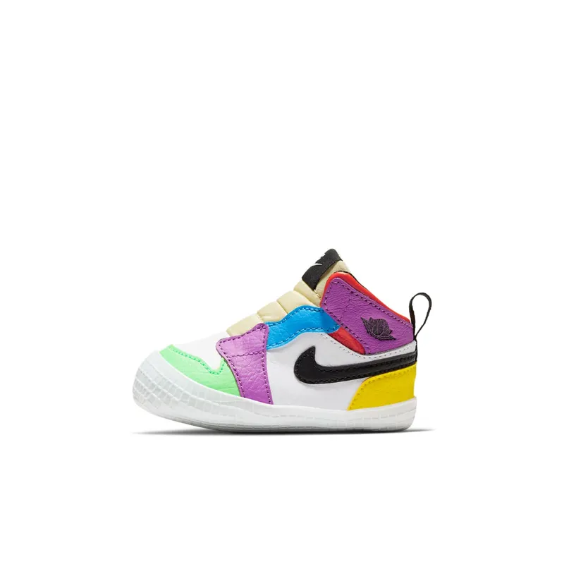 Jordan 1 Crib Bootie Multi-color White/Black-Lightbulb-Team Orange (AT3745-109)