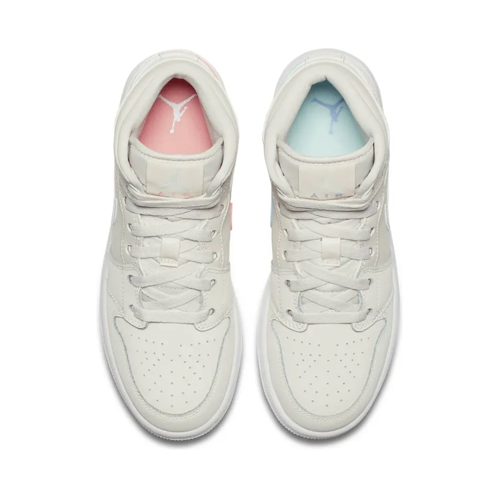 Jordan 1 Mid Multi-Color Swoosh Phantom (GS) Phantom/Igloo-Purple Rise-Blue Tint (555112-035)