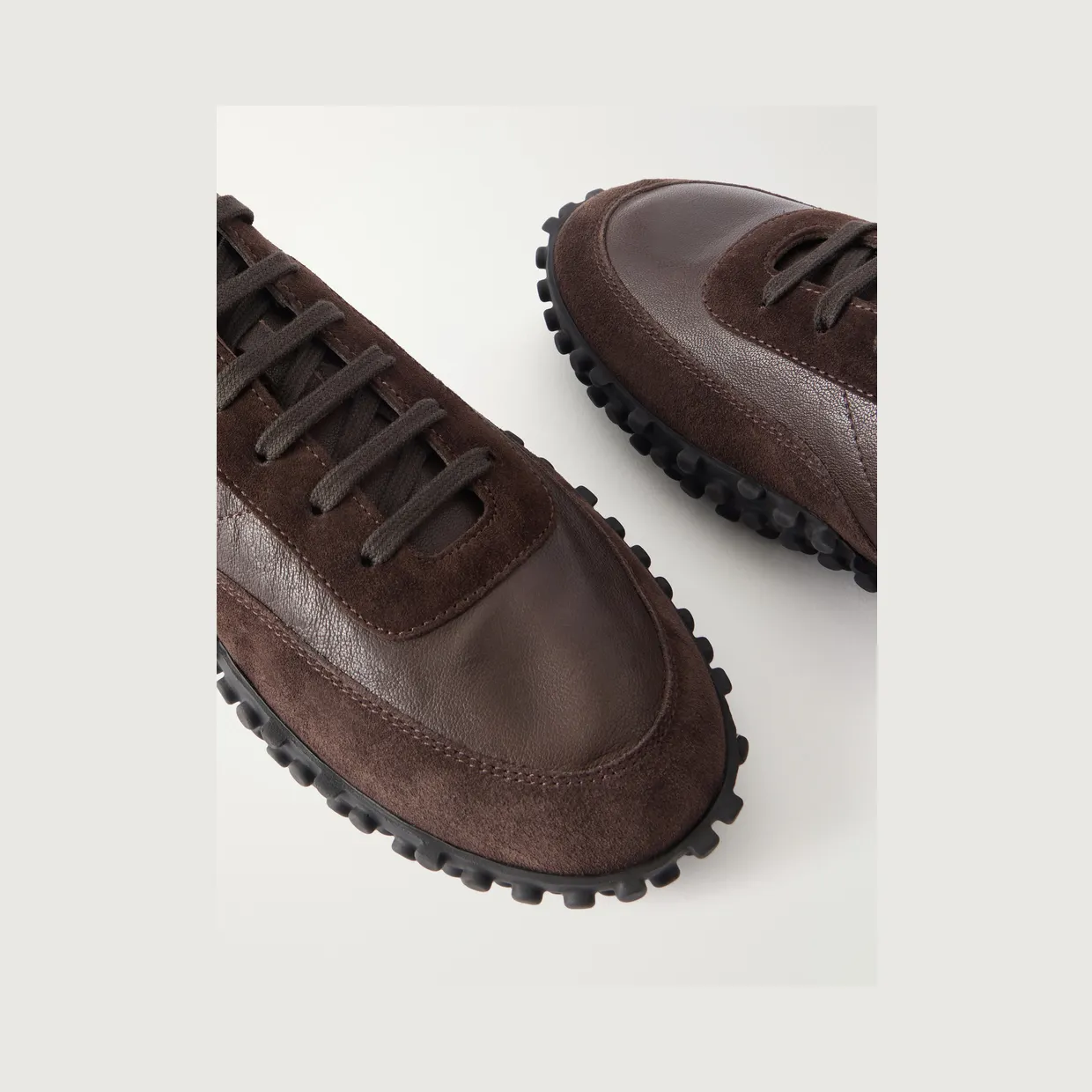Common Projects Suede-Trimmed Leather Sneakers Dark brown (5258) (5)