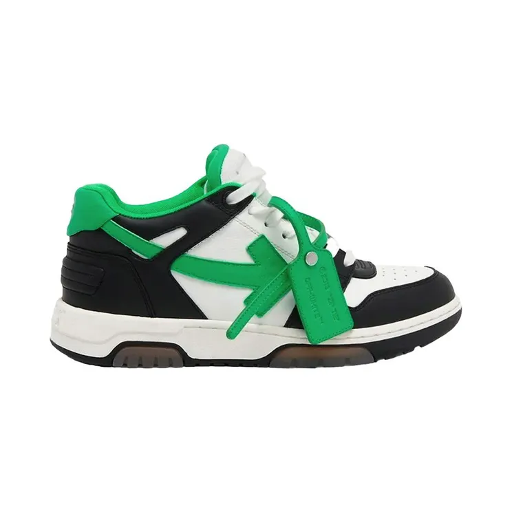 OFF-WHITE Out Of Office “OOO” Low Tops Black Green (OMIA189S22LEA0015510)