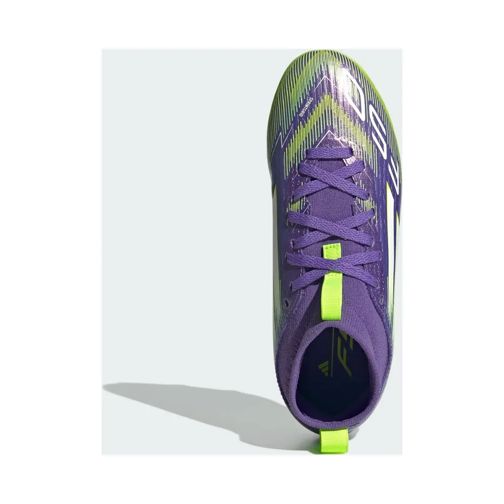 adidas F50 League Mid Firm/multi-ground Boots Kids “Purple Rush / Cloud White / Lucid Lemon” (JI3547)