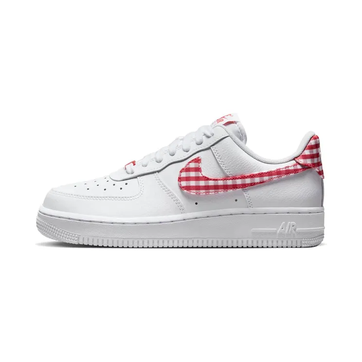 Nike Air Force 1 Low ’07 Essential White Mystic Red Gingham (DZ2784-101)