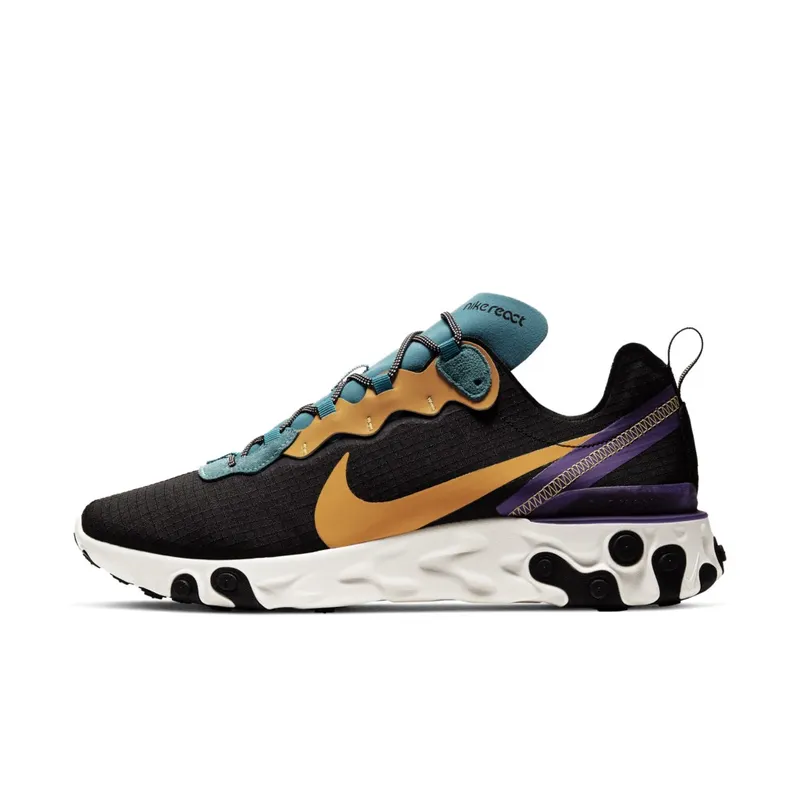 Nike React Element 55 PRM Black Mineral Cyan Black/Mineral Cyan/Voltage Purple (CI9593-002)