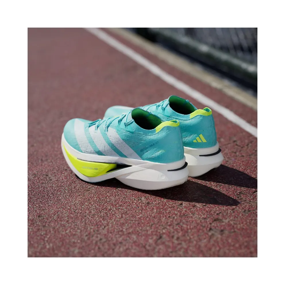 Adidas ADIZERO PRIME X3 STRUNG Running Shoes Flash Aqua / Zero Metalic / Lucid Lemon (JR2598)