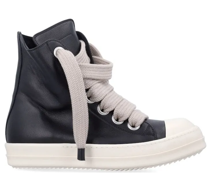 Rick Owens Jumbo Lace Sneakers Black Milk (RU02E1892 LCOW2 911)