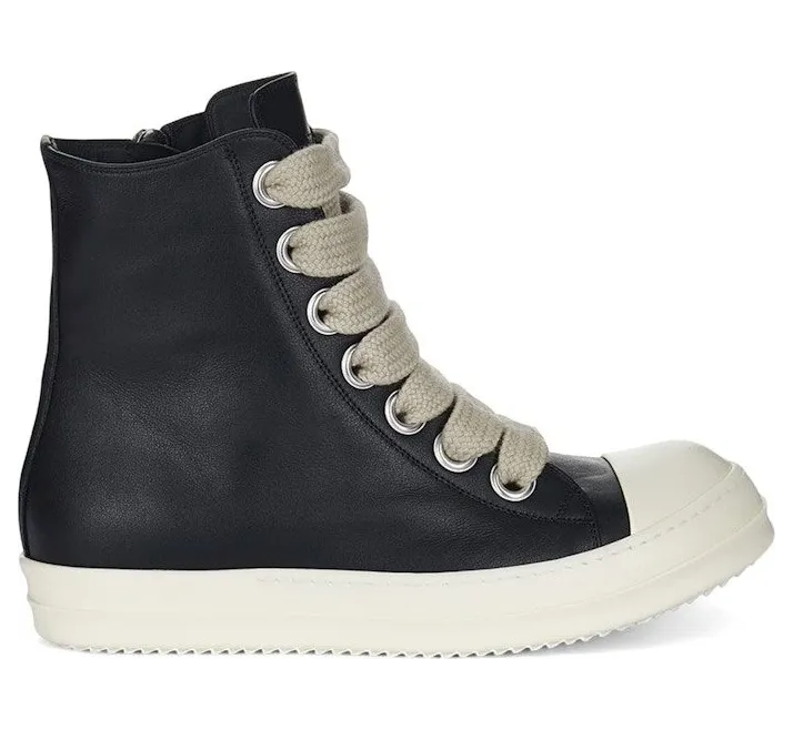 Rick Owens Jumbo Laced High Black Milk Leather (RP02E4878 LCOW2 911)