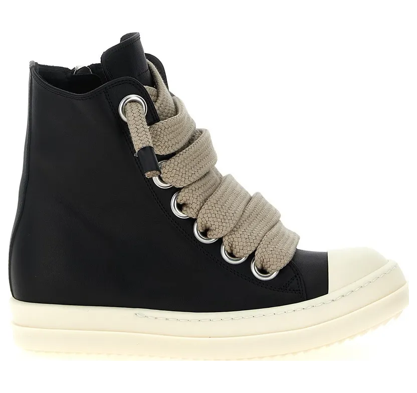Rick Owens Jumbolace Sneaks “White/Black” (RP02F5878LCOW2911)