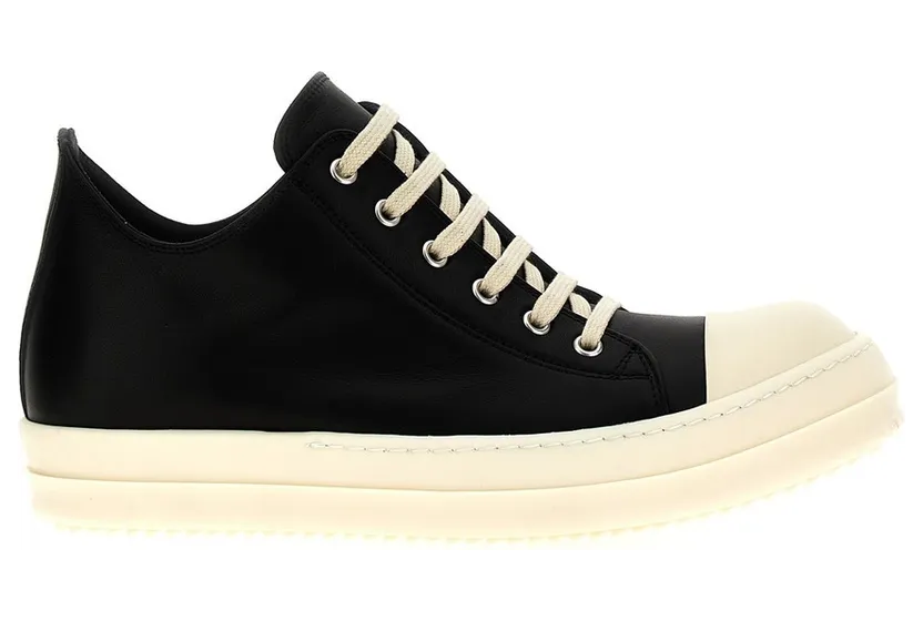 Rick Owens Low Sneaks “White/Black” (RU02F4891LCO911)