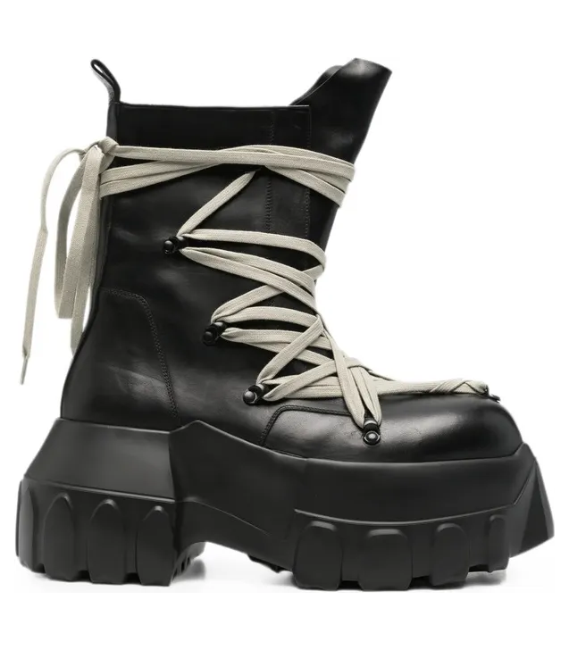 Rick Owens Megalace Lace-up “Black” (RU02F4867 LOOW1 989)