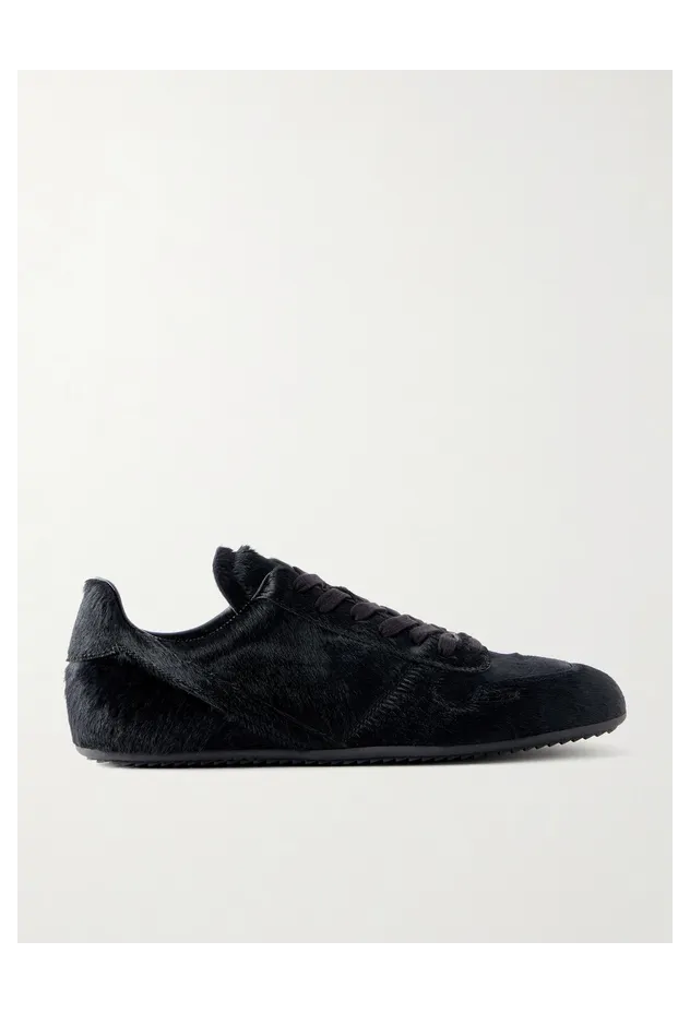 Rick Owens Minimal Sneaks Pony Hair Black (RU02F4889)