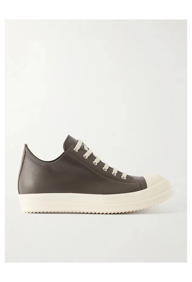 Rick Owens Ramones Leather and Rubber Dark brown (RU02F4891)