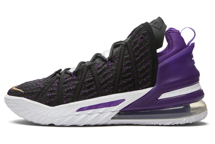 Nike LeBron 18 ‘Lakers’ Black/Metallic Gold/Court Purple/White (CQ9283-004)
