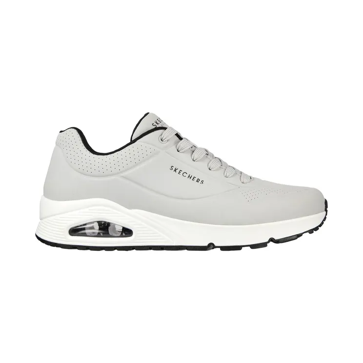 Skechers UNO Stand On Air “Light Grey / Black” (52458LGBK)