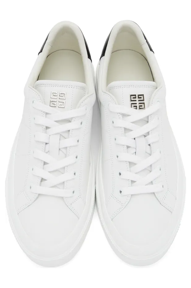 Givenchy White & Navy City Sneakers (BH005VH118) (5)