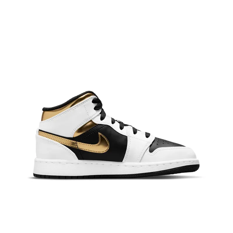 Jordan 1 Mid White Gold Black (GS) (554725-190)
