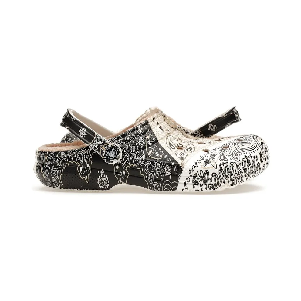 Crocs Classic Fleece Lined Clog Bandana Black White Chai (208061-2ZM)