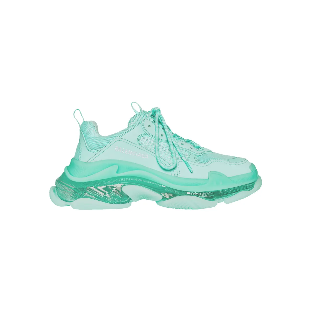 Balenciaga Triple S Clear Sole Green (W) (544351W2GA14500)