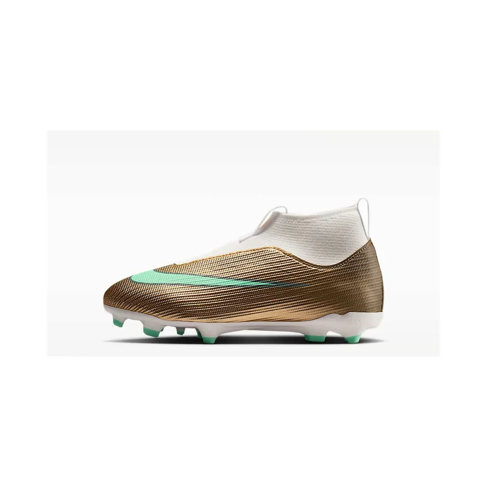 Nike Jr Mercurial Superfly 11 Academy ‘Kylian Mbappé’ ‘ Multi-Ground High-Top “Metallic Gold/Green Glow” (IR0790-701)