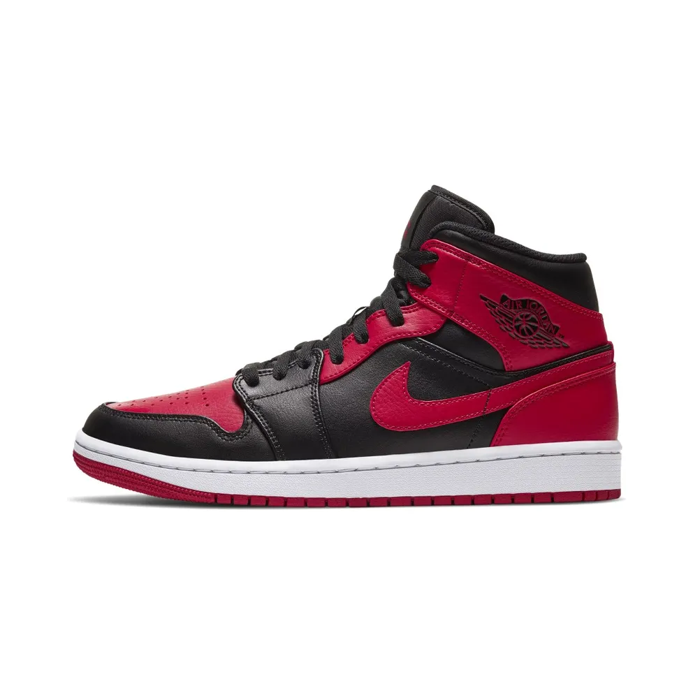 Jordan 1 Mid Banned (2020) Black/University Red-Black-White (554724-074)