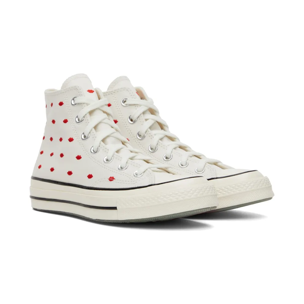 Converse Chuck 70 Embroidered Lips Vintage White/university Red (A01601C)