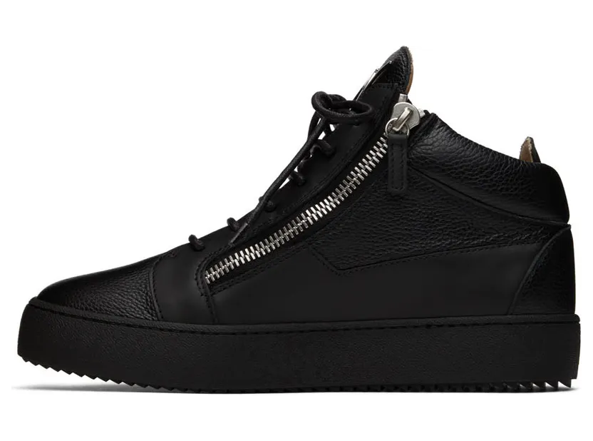 Giuseppe Zanotti Black Grained Kriss High-Top Sneakers (RU70009 77560) (3)