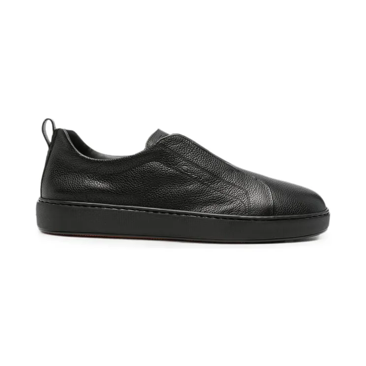 Santoni S-Victory Grainy-leather Slip-on “Black” (MBCD22211NEAT CKAN01)