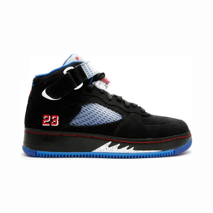 Jordan AJF 5 Black Blue Ribbon Varsity Red