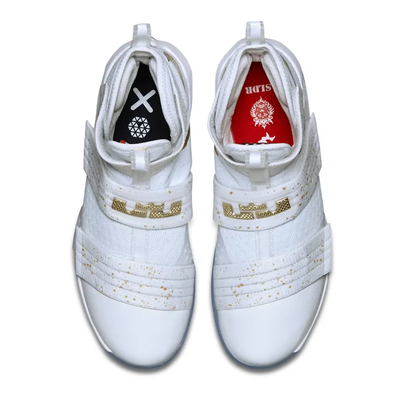Nike LeBron Zoom Soldier 10 Gold Medal White/Metallic Gold-Dark Obsidian (883333-174)