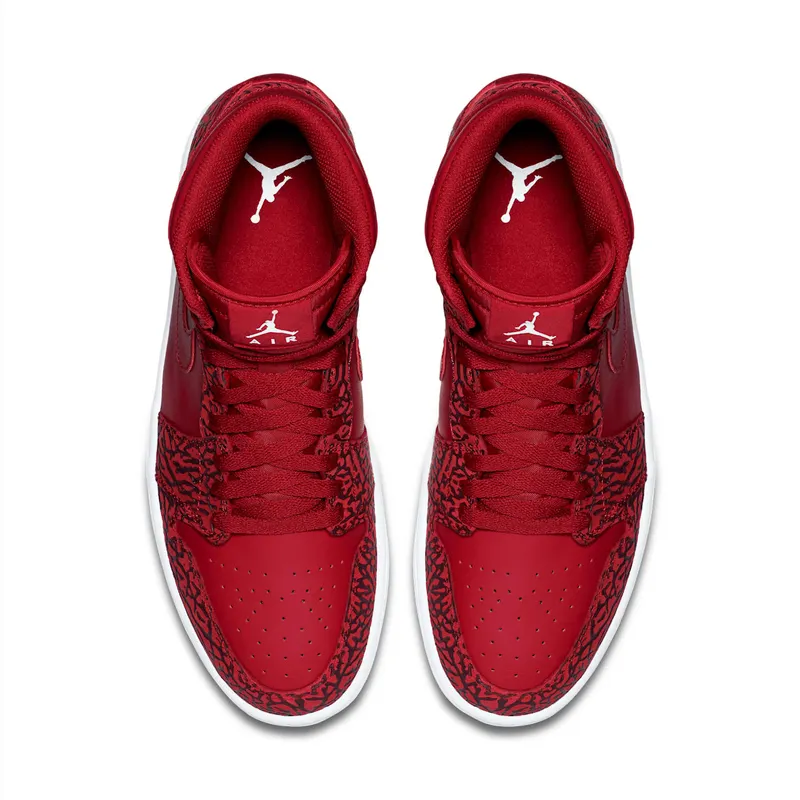 Jordan 1 Retro Red Elephant Print Gym Red/White-Team Red-White (839115-600)