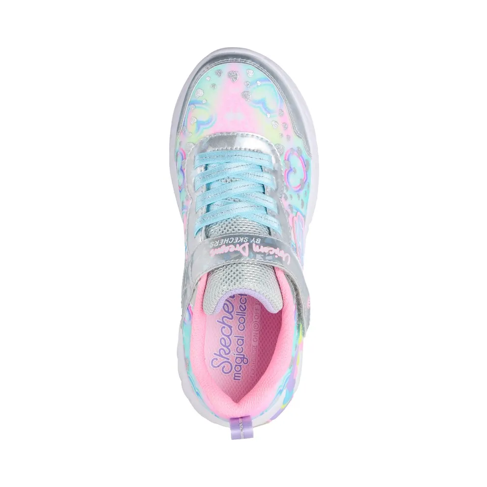 Skechers S-Lights: Unicorn Dreams “Heart Sparkles Sneaker Silver” (303063CSMLT)