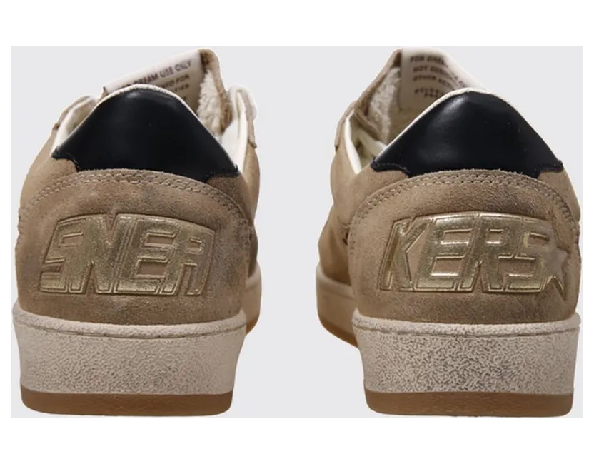 Golden goose Ball Star Sneakers in Leather and Suede with Distressed Effect Beige (GWF00117F00870415981) (2)