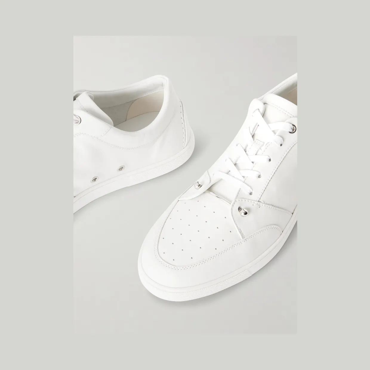 Christian Louboutin Chambelisneak Embellished Perforated Leather Sneakers White (1260324) (5)