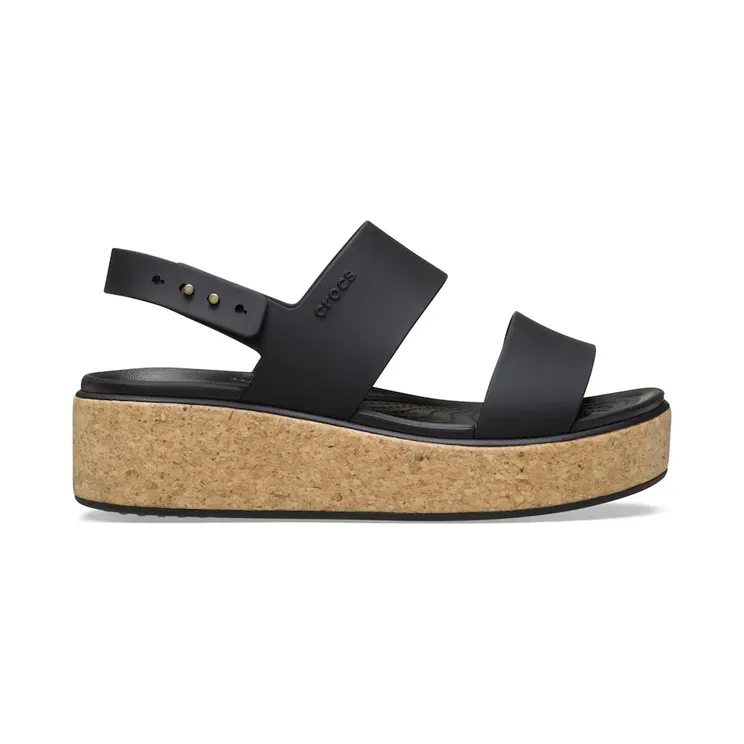 Crocs Brooklyn Low Wedge Cork Sandal Triple Black (211144-060)